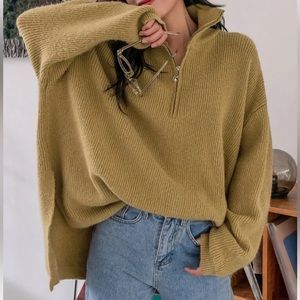 Oversized quarter zip sweater